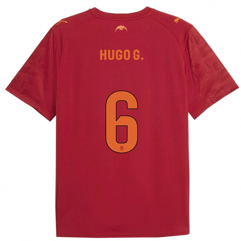 Danxen Niño Camiseta Hugo Guillamón #6 Rojo Naranja 2ª Equipación 2025/26 La Camisa México