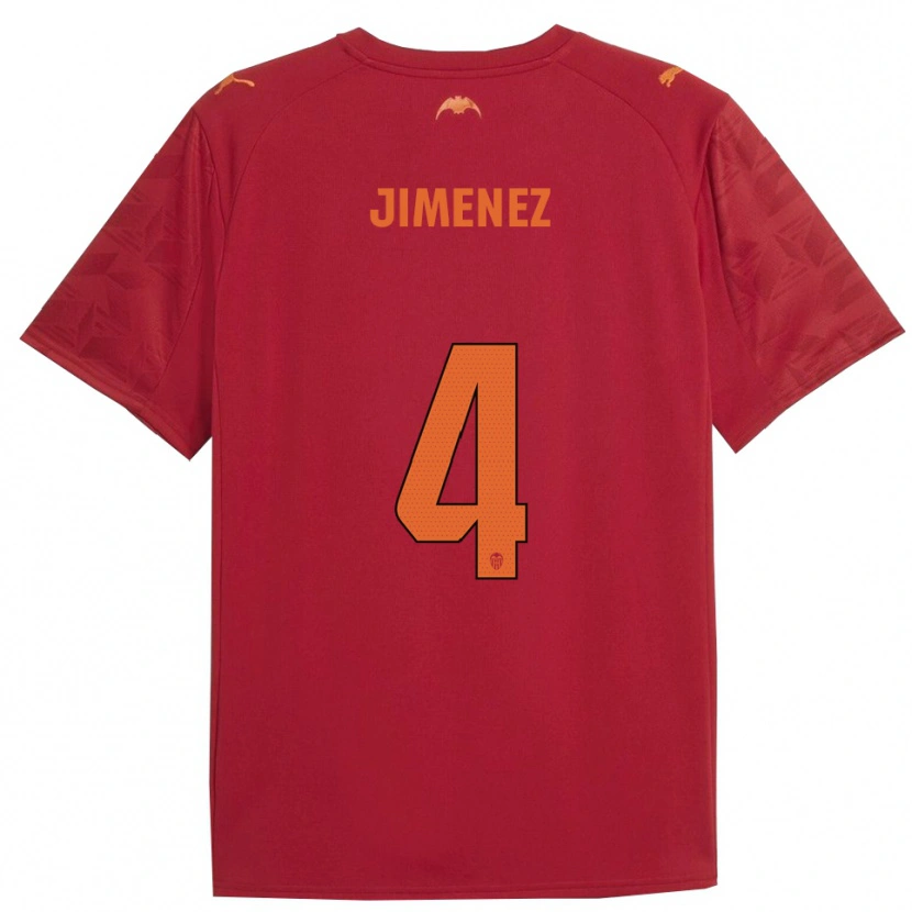 Danxen Niño Camiseta Maria Jimenez #4 Rojo Naranja 2ª Equipación 2025/26 La Camisa México