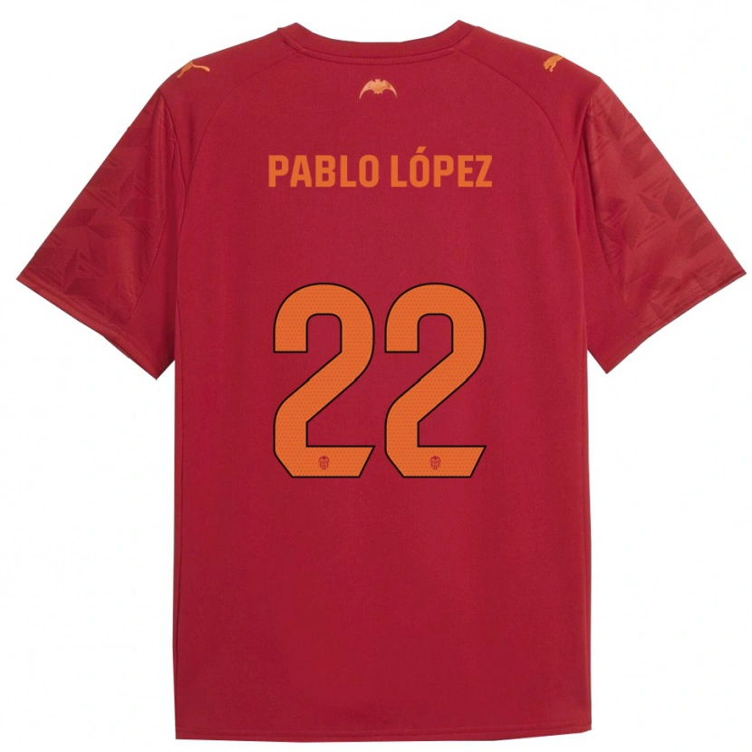 Danxen Niño Camiseta Pablo López #22 Rojo Naranja 2ª Equipación 2025/26 La Camisa México