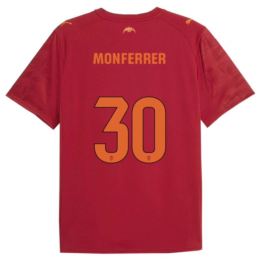 Danxen Niño Camiseta Miguel Monferrer #30 Rojo Naranja 2ª Equipación 2025/26 La Camisa México