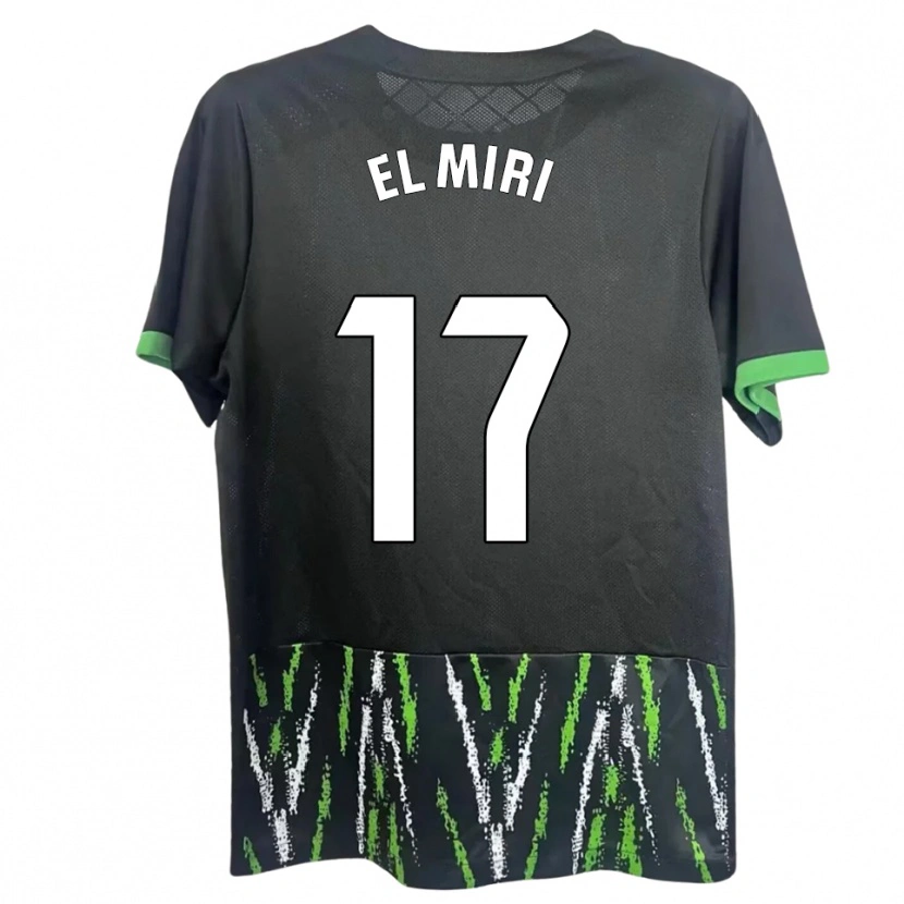 Danxen Niño Camiseta Walid El Miri #17 Negro Verde 2ª Equipación 2025/26 La Camisa México