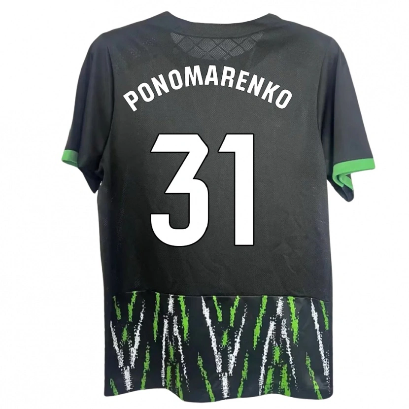 Danxen Niño Camiseta Borys Ponomarenko #31 Negro Verde 2ª Equipación 2025/26 La Camisa México