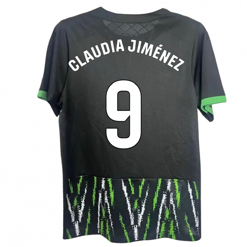 Danxen Niño Camiseta Claudia Jiménez Gutiérrez #9 Negro Verde 2ª Equipación 2025/26 La Camisa México