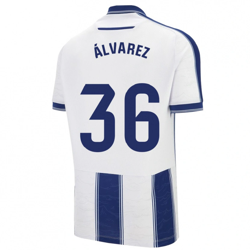 Danxen Niño Camiseta Anna Álvarez #36 Azul Marino Blanco 2ª Equipación 2025/26 La Camisa México