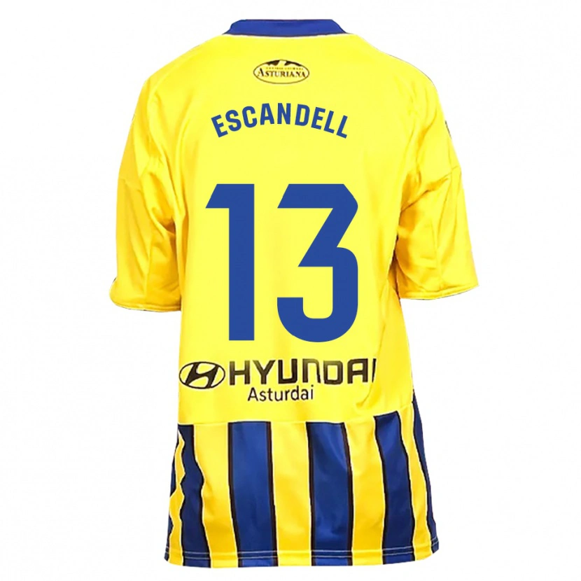 Danxen Niño Camiseta Aarón Escandell #13 Amarillo Azul 2ª Equipación 2025/26 La Camisa México