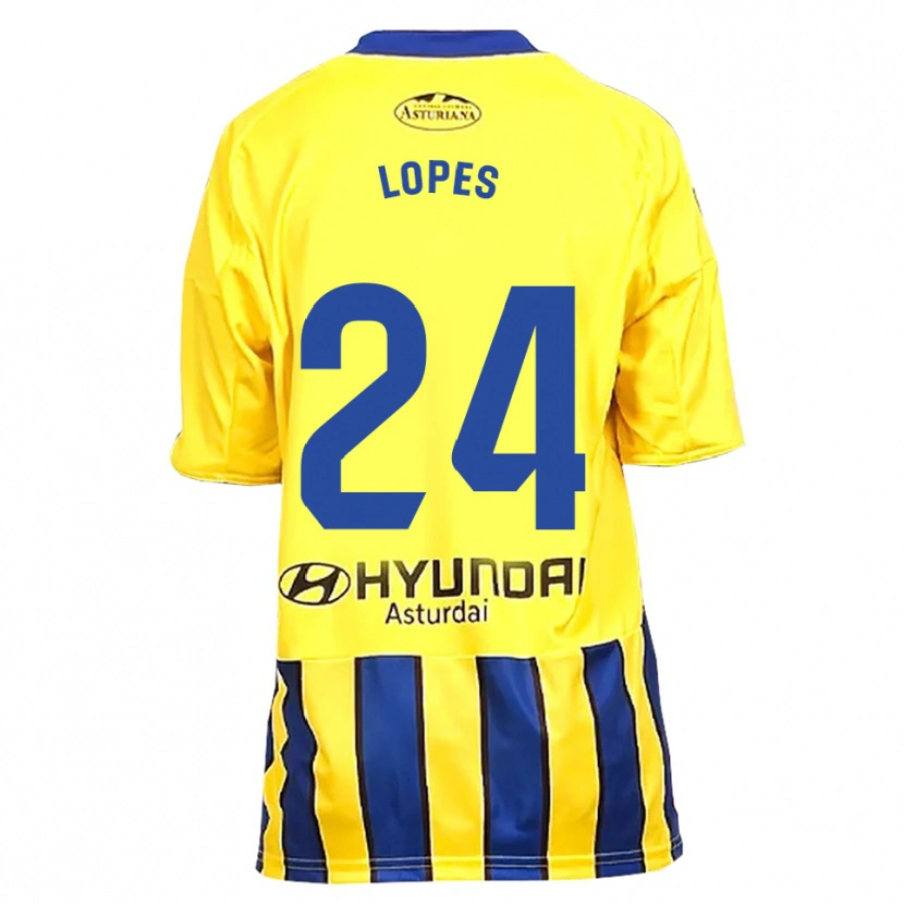 Danxen Niño Camiseta Marcos Lopes #24 Amarillo Azul 2ª Equipación 2025/26 La Camisa México