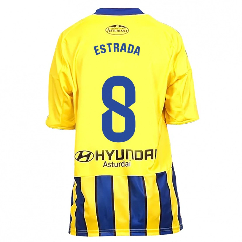 Danxen Niño Camiseta Nacho Estrada #8 Amarillo Azul 2ª Equipación 2025/26 La Camisa México