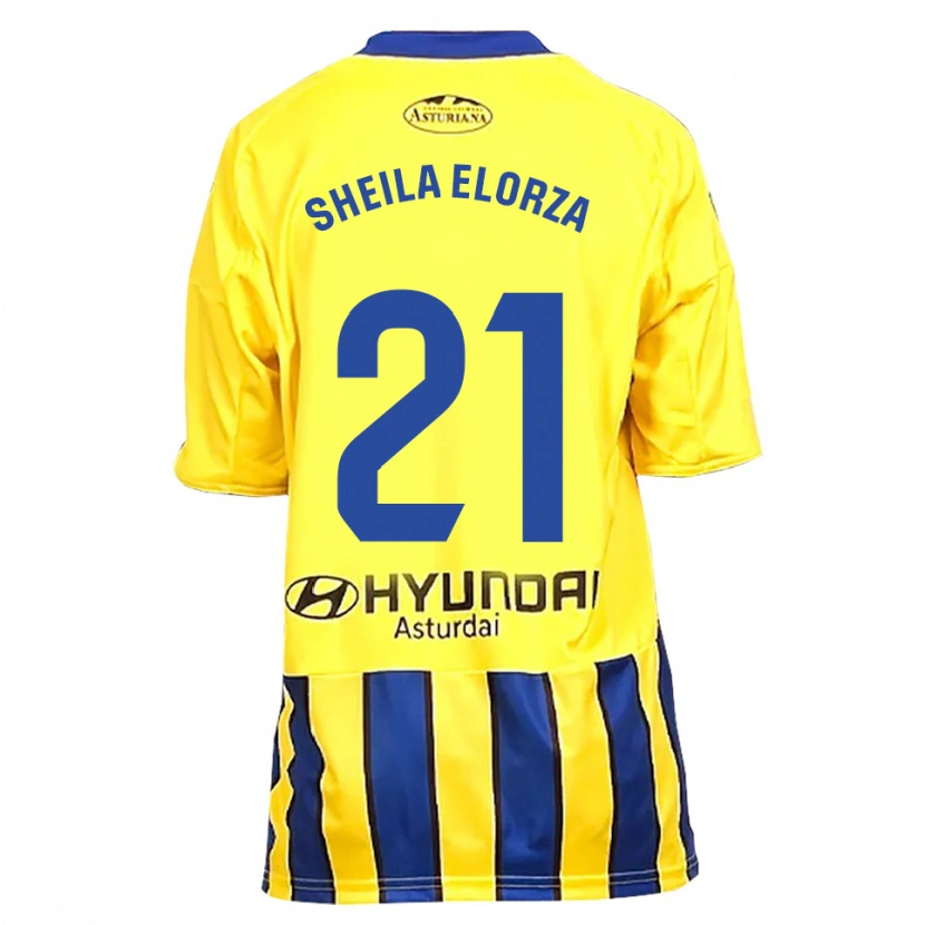 Danxen Niño Camiseta Sheila Elorza #21 Amarillo Azul 2ª Equipación 2025/26 La Camisa México