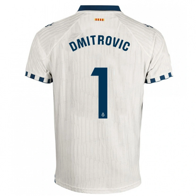 Danxen Niño Camiseta Marko Dmitrovic #1 Blanco Azul 2ª Equipación 2025/26 La Camisa México