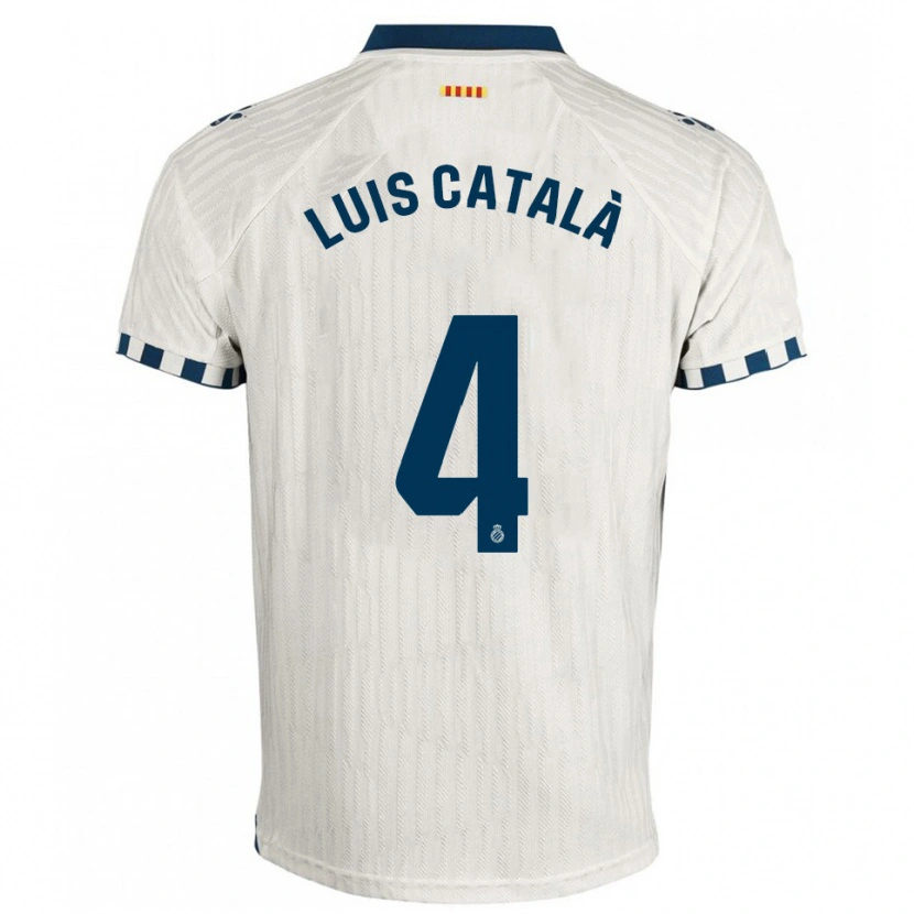 Danxen Niño Camiseta José Luis Català #4 Blanco Azul 2ª Equipación 2025/26 La Camisa México