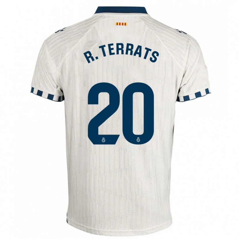 Danxen Niño Camiseta Ramón Terrats #20 Blanco Azul 2ª Equipación 2025/26 La Camisa México