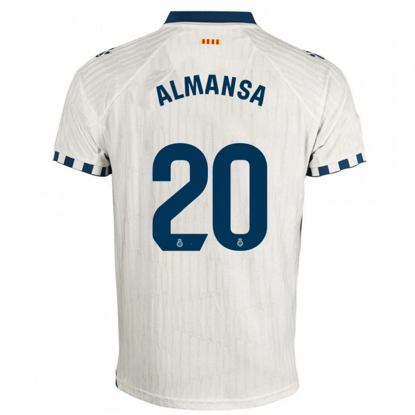 Danxen Niño Camiseta Alex Almansa #20 Blanco Azul 2ª Equipación 2025/26 La Camisa México
