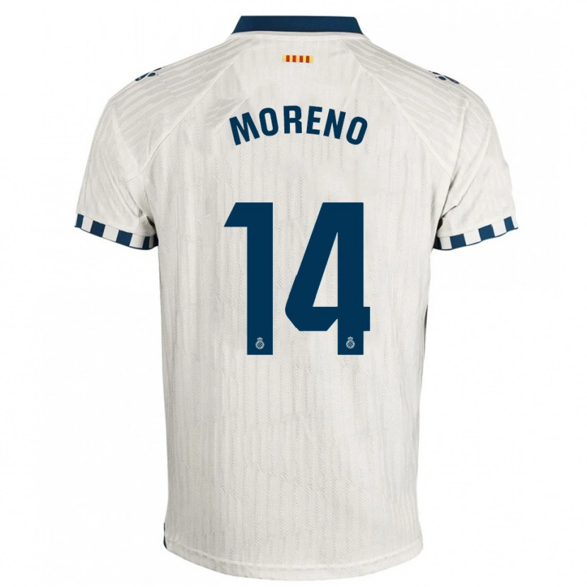 Danxen Niño Camiseta Jan Moreno #14 Blanco Azul 2ª Equipación 2025/26 La Camisa México