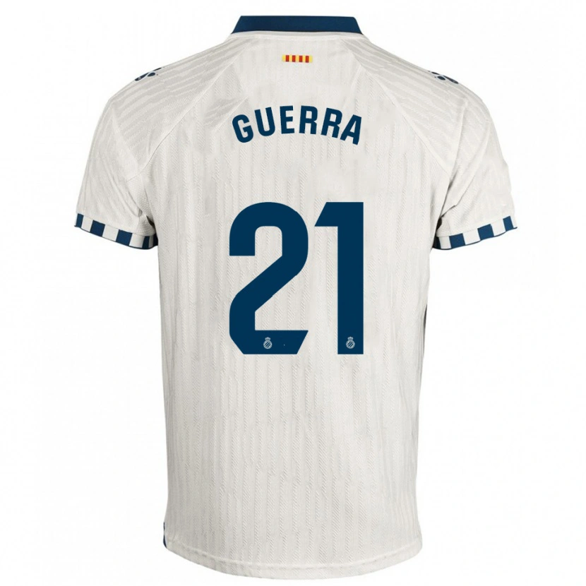 Danxen Niño Camiseta Julia Guerra Peiró #21 Blanco Azul 2ª Equipación 2025/26 La Camisa México