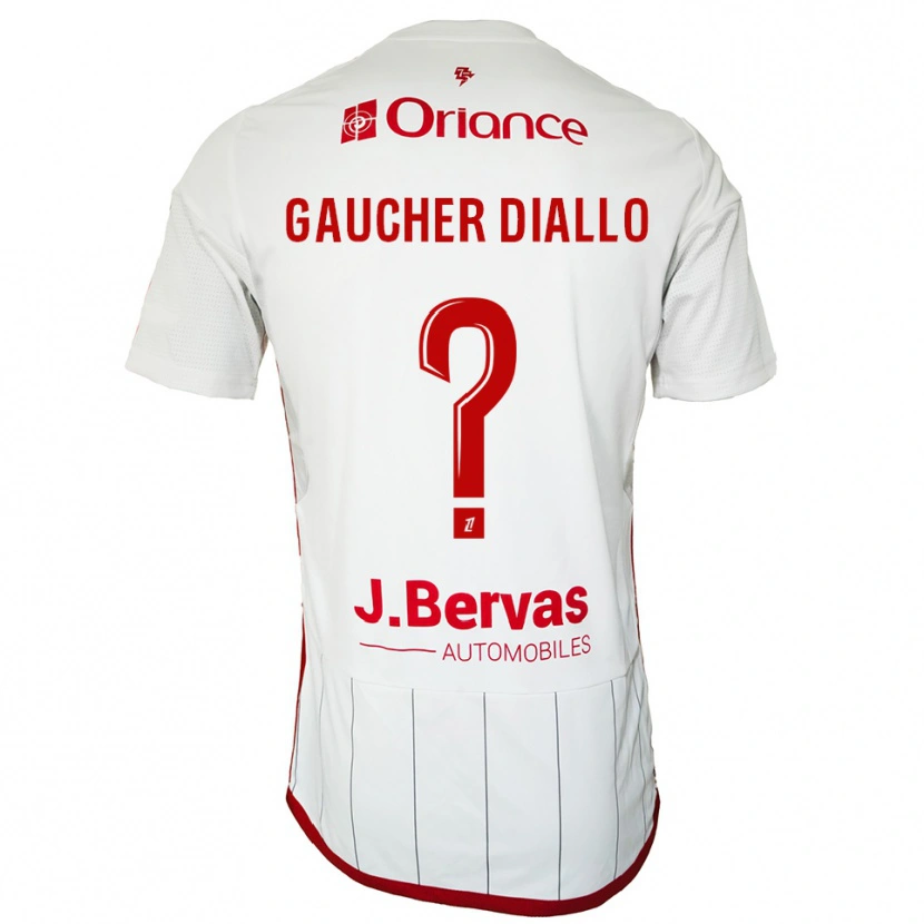 Danxen Niño Camiseta Coumba Gaucher Diallo #0 Blanco Rojo 2ª Equipación 2025/26 La Camisa México