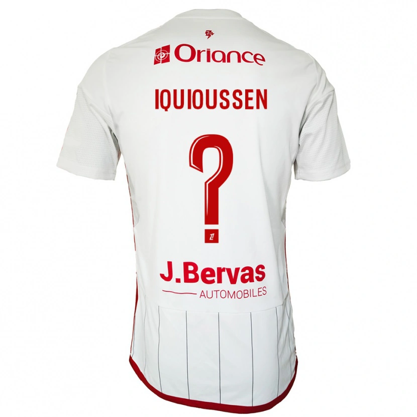 Danxen Niño Camiseta Adam Iquioussen #0 Blanco Rojo 2ª Equipación 2025/26 La Camisa México