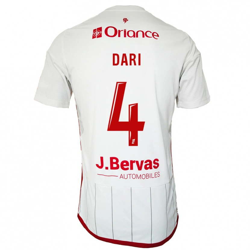 Danxen Niño Camiseta Achraf Dari #4 Blanco Rojo 2ª Equipación 2025/26 La Camisa México