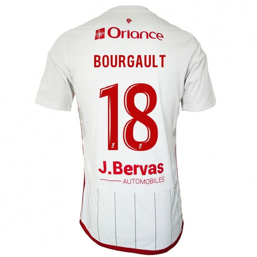 Danxen Niño Camiseta Justin Bourgault #18 Blanco Rojo 2ª Equipación 2025/26 La Camisa México