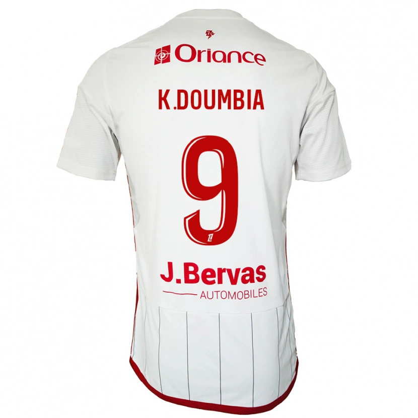 Danxen Niño Camiseta Kamory Doumbia #9 Blanco Rojo 2ª Equipación 2025/26 La Camisa México