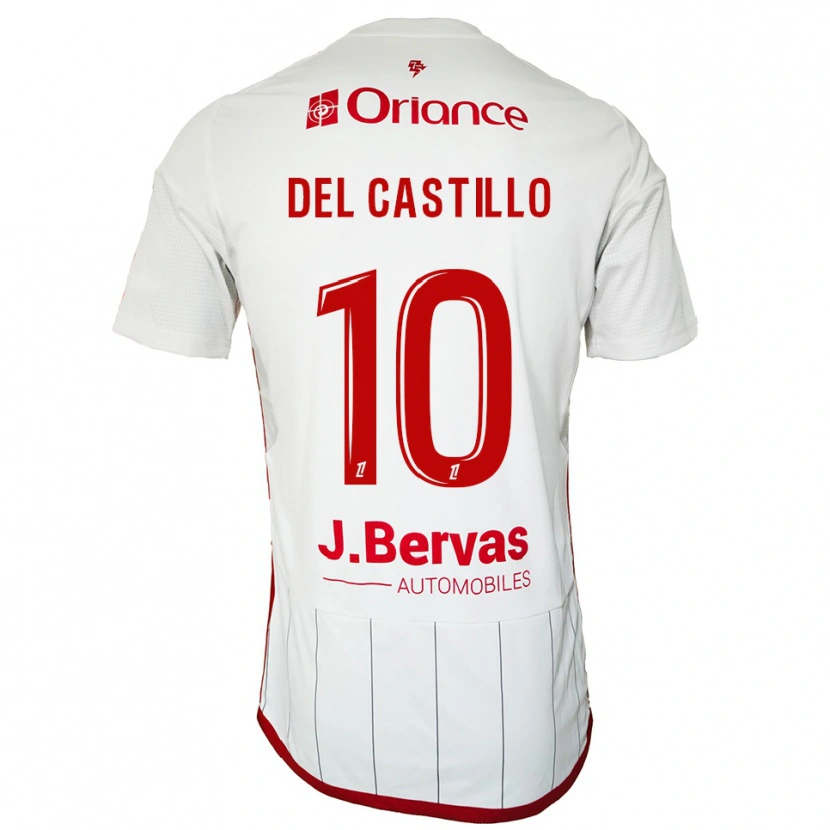 Danxen Niño Camiseta Romain Del Castillo #10 Blanco Rojo 2ª Equipación 2025/26 La Camisa México