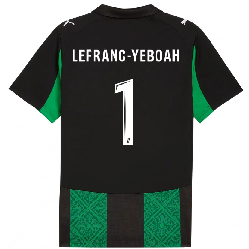 Danxen Niño Camiseta Daïvy Lefranc-Yeboah #1 Negro Verde 2ª Equipación 2025/26 La Camisa México