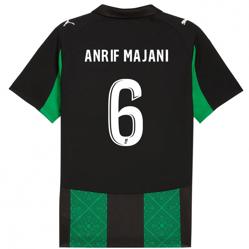 Danxen Niño Camiseta El Anrif Majani #6 Negro Verde 2ª Equipación 2025/26 La Camisa México