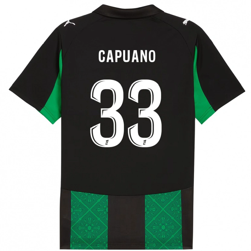 Danxen Niño Camiseta Gabin Capuano #33 Negro Verde 2ª Equipación 2025/26 La Camisa México