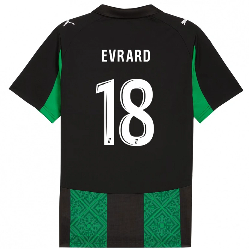 Danxen Niño Camiseta Julia Evrard #18 Negro Verde 2ª Equipación 2025/26 La Camisa México