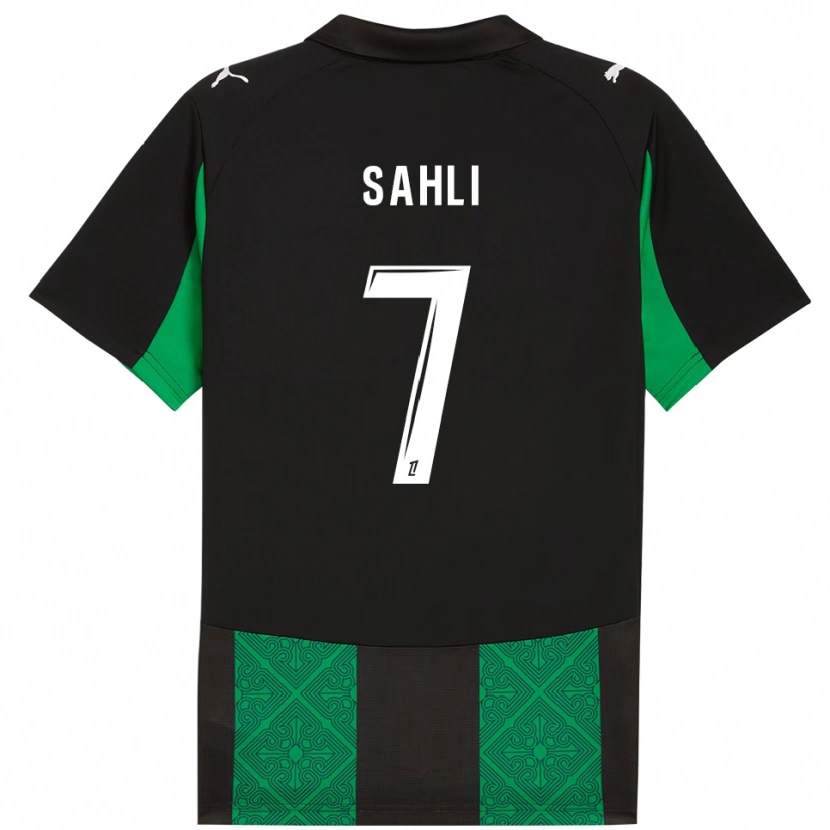 Danxen Niño Camiseta Wael Sahli #7 Negro Verde 2ª Equipación 2025/26 La Camisa México