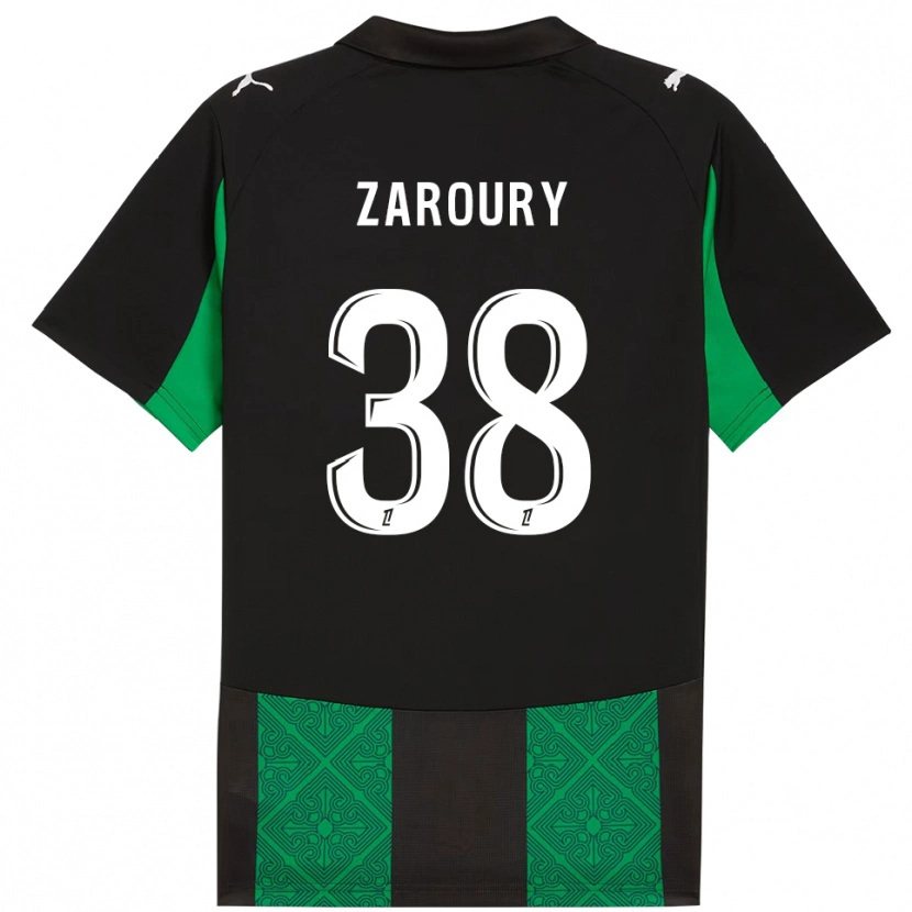 Danxen Niño Camiseta Anass Zaroury #38 Negro Verde 2ª Equipación 2025/26 La Camisa México