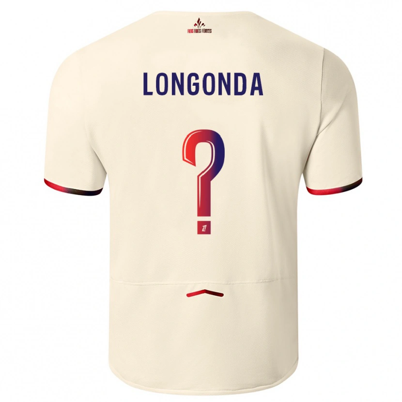 Danxen Niño Camiseta Jean-Pierre Longonda #0 Blanquecino Rojo 2ª Equipación 2025/26 La Camisa México