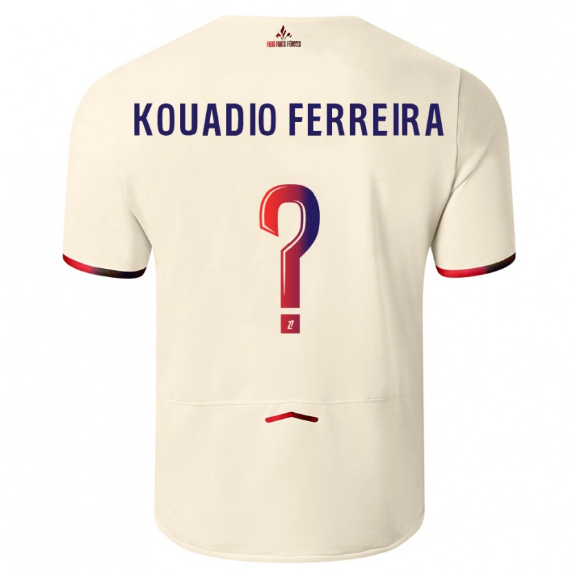 Danxen Niño Camiseta Wilfrid Kouadio Ferreira #0 Blanquecino Rojo 2ª Equipación 2025/26 La Camisa México