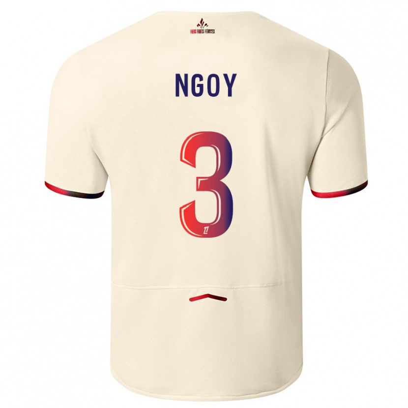 Danxen Niño Camiseta Nathan Ngoy #3 Blanquecino Rojo 2ª Equipación 2025/26 La Camisa México