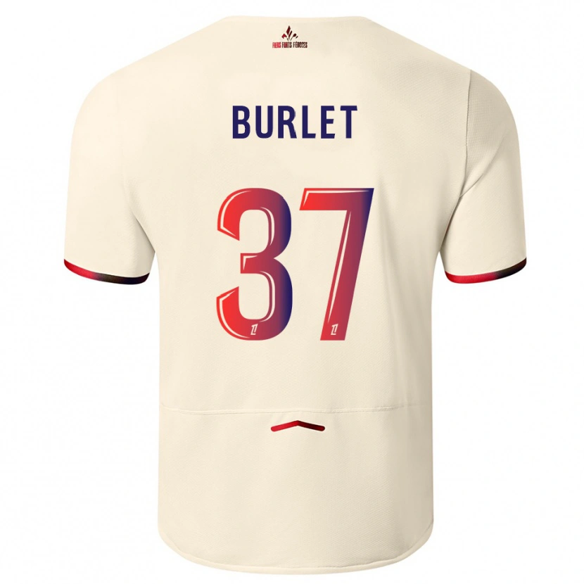 Danxen Niño Camiseta Vincent Burlet #37 Blanquecino Rojo 2ª Equipación 2025/26 La Camisa México