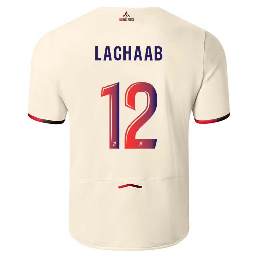 Danxen Niño Camiseta Younes Lachaab #12 Blanquecino Rojo 2ª Equipación 2025/26 La Camisa México