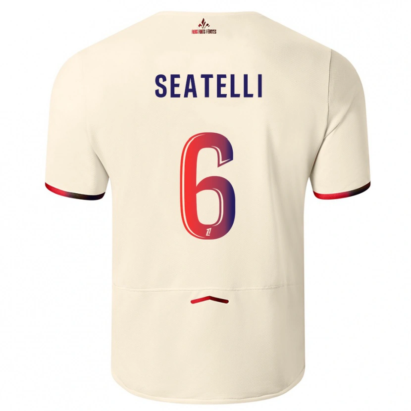 Danxen Niño Camiseta Adrien Seatelli #6 Blanquecino Rojo 2ª Equipación 2025/26 La Camisa México