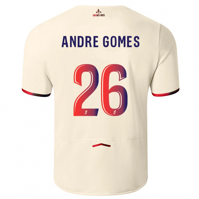 Danxen Niño Camiseta André Gomes #26 Blanquecino Rojo 2ª Equipación 2025/26 La Camisa México