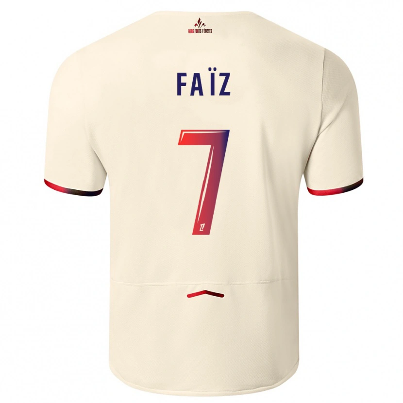Danxen Niño Camiseta Adame Faïz #7 Blanquecino Rojo 2ª Equipación 2025/26 La Camisa México