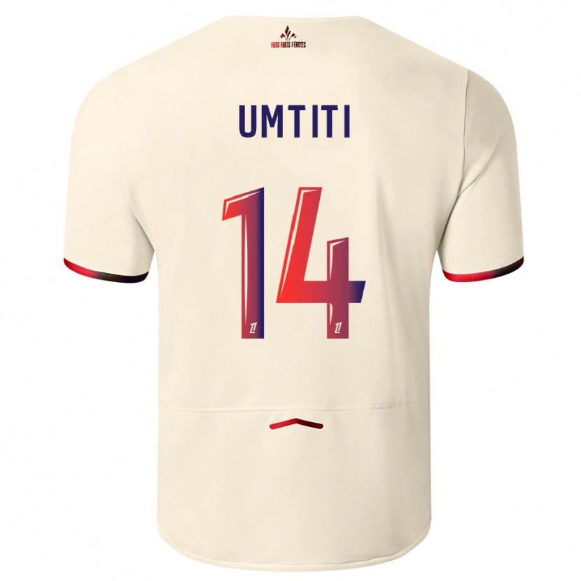 Danxen Niño Camiseta Samuel Umtiti #14 Blanquecino Rojo 2ª Equipación 2025/26 La Camisa México