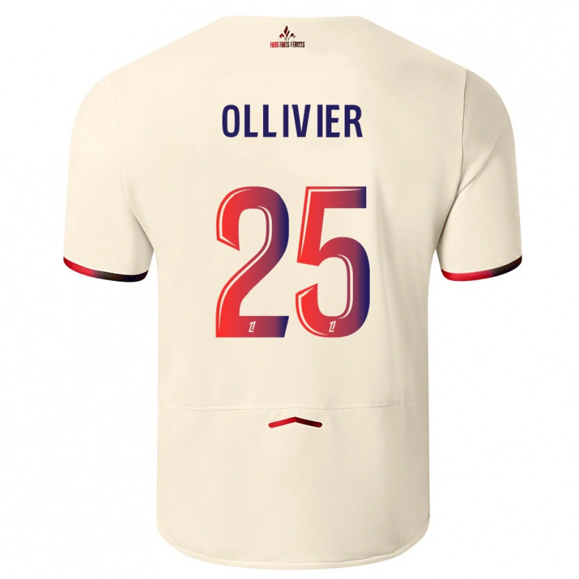 Danxen Niño Camiseta Agathe Ollivier #25 Blanquecino Rojo 2ª Equipación 2025/26 La Camisa México