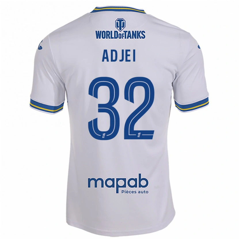 Danxen Niño Camiseta Nathaniel Adjei #32 Blanco Celeste 2ª Equipación 2025/26 La Camisa México