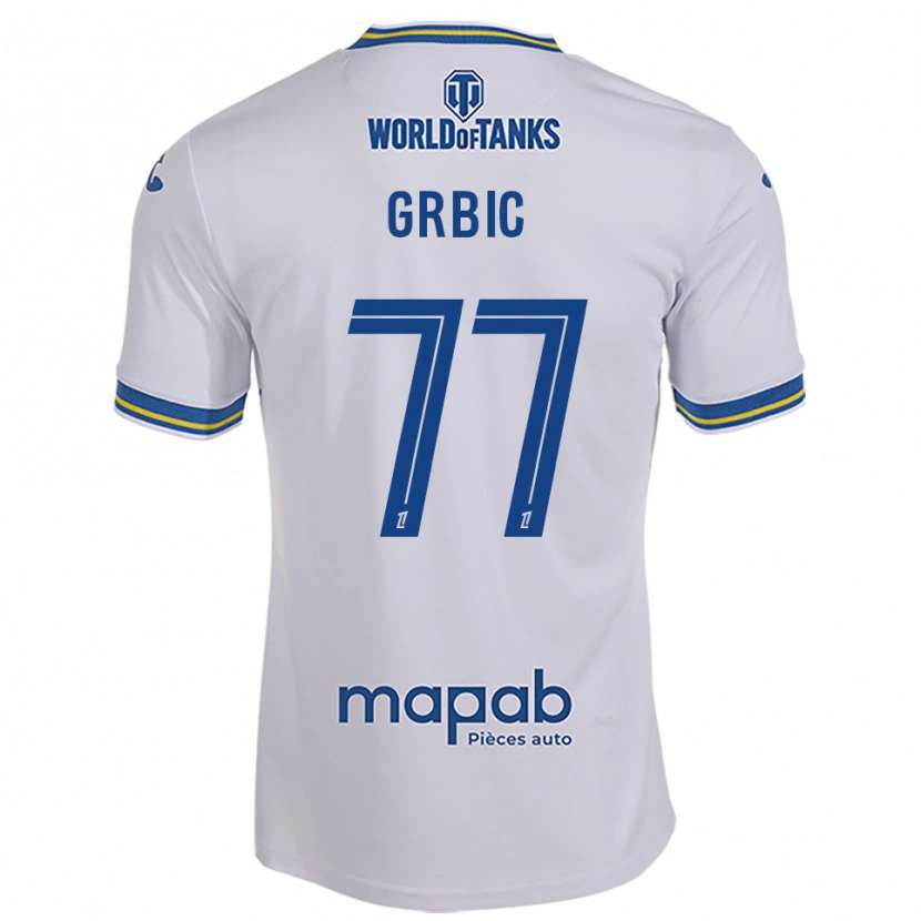 Danxen Niño Camiseta Adrian Grbic #77 Blanco Celeste 2ª Equipación 2025/26 La Camisa México