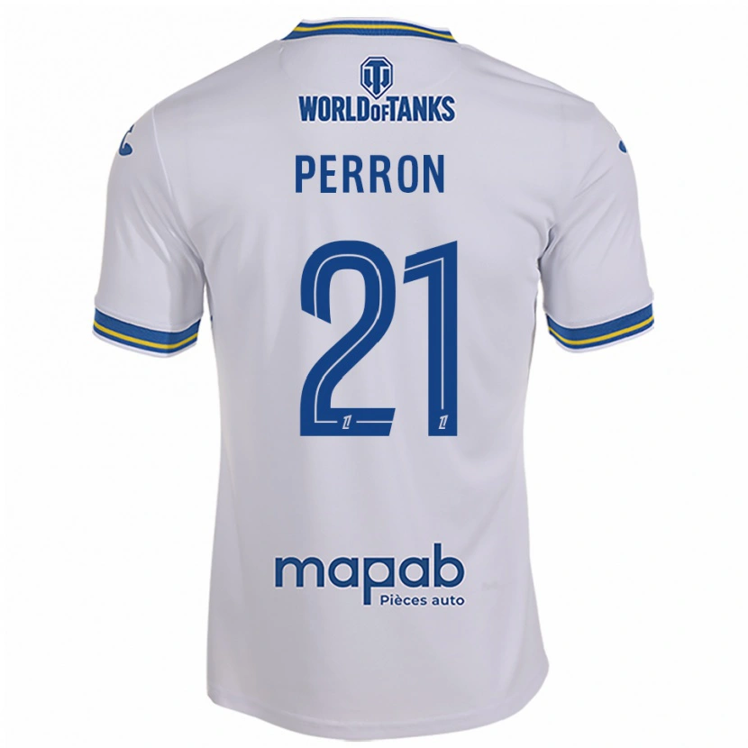 Danxen Niño Camiseta Angéline Perron #21 Blanco Celeste 2ª Equipación 2025/26 La Camisa México