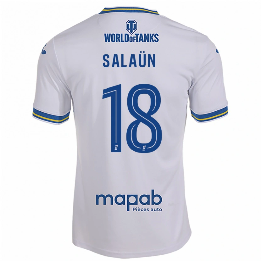 Danxen Niño Camiseta Elody Salaün #18 Blanco Celeste 2ª Equipación 2025/26 La Camisa México