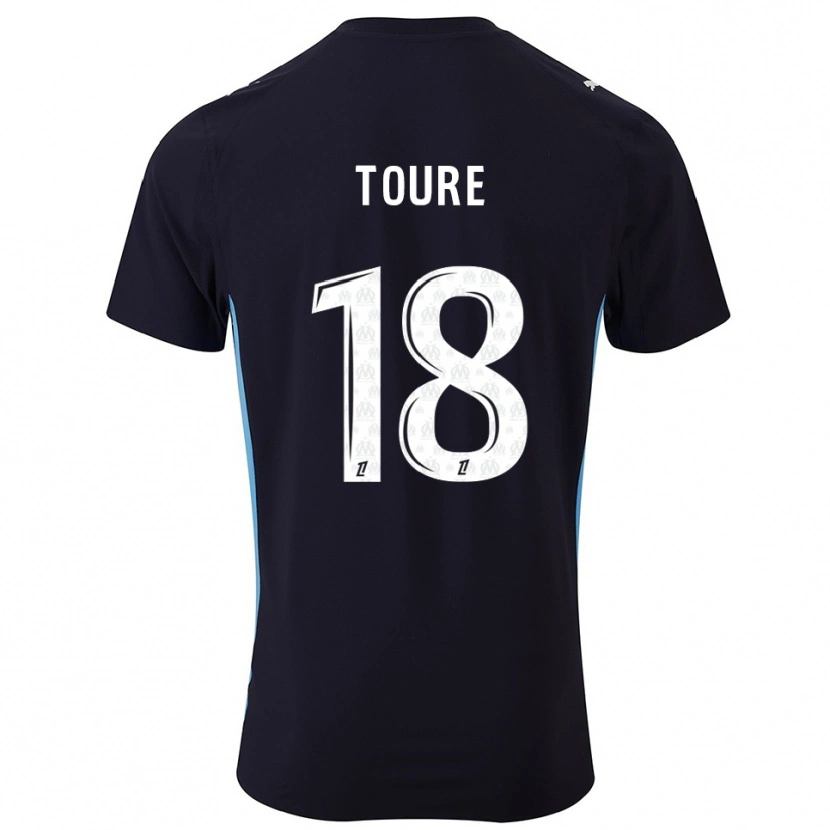 Danxen Niño Camiseta Isaak Toure #18 Negro Celeste 2ª Equipación 2025/26 La Camisa México