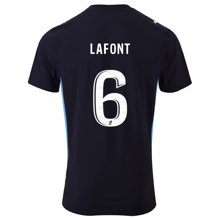 Danxen Niño Camiseta Gaël Lafont #6 Negro Celeste 2ª Equipación 2025/26 La Camisa México