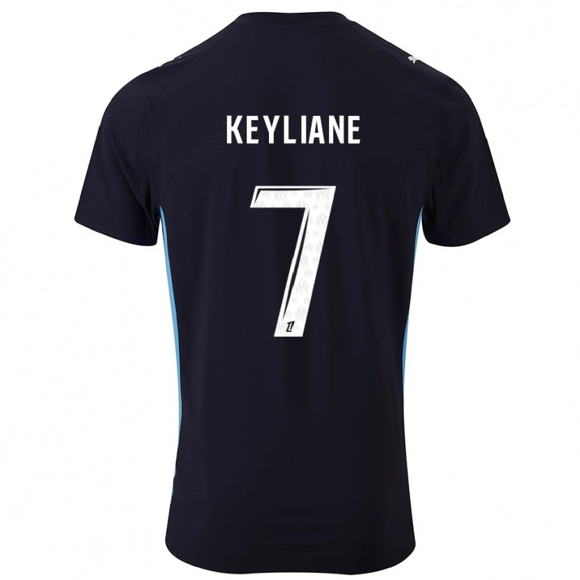 Danxen Niño Camiseta Keyliane Abdallah #7 Negro Celeste 2ª Equipación 2025/26 La Camisa México