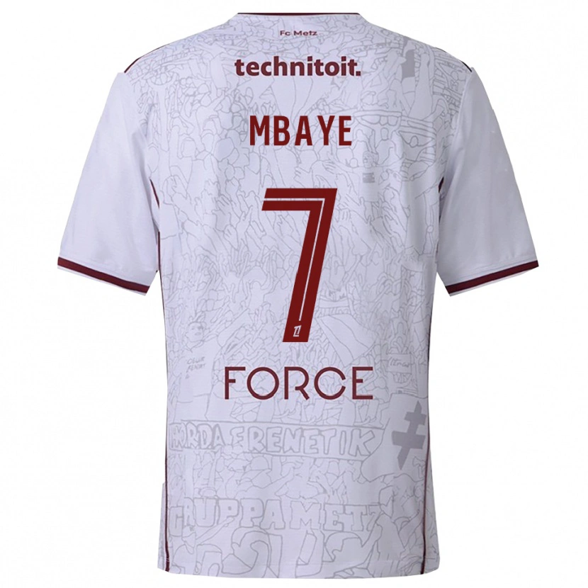 Danxen Niño Camiseta Malick Mbaye #7 Blanco Burdeos 2ª Equipación 2025/26 La Camisa México
