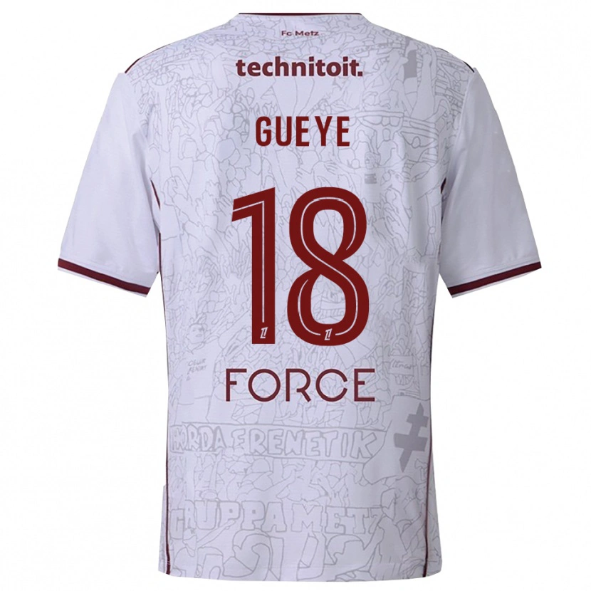 Danxen Niño Camiseta Idrissa Gueye #18 Blanco Burdeos 2ª Equipación 2025/26 La Camisa México