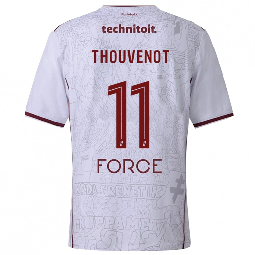 Danxen Niño Camiseta Jules Thouvenot #11 Blanco Burdeos 2ª Equipación 2025/26 La Camisa México